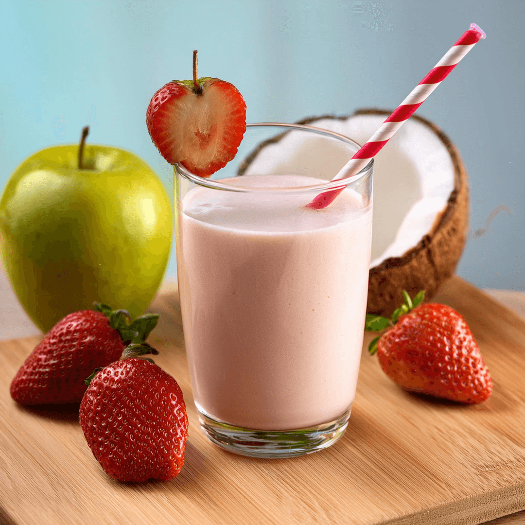 Strawberry, Coconut Milk, Apple Smoothie