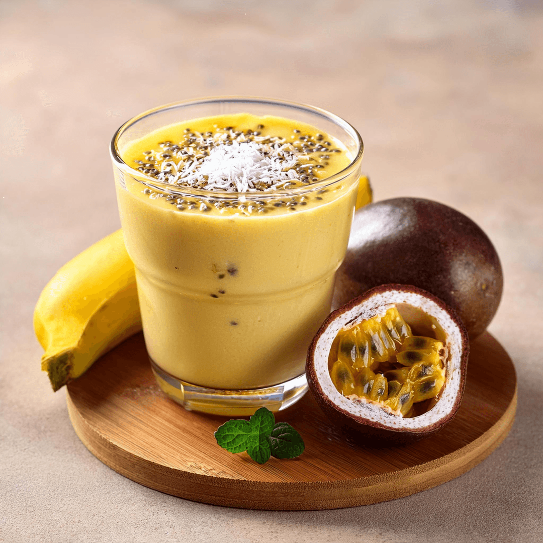 Banana, Passion Fruit, Hemp milk Smoothie