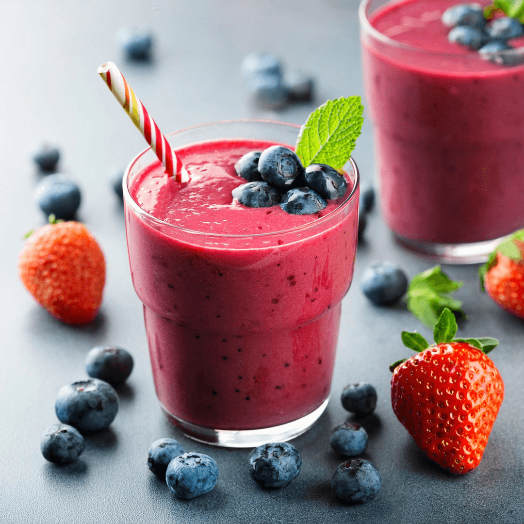 Raspberry, Blueberry, Strawberry Smoothie